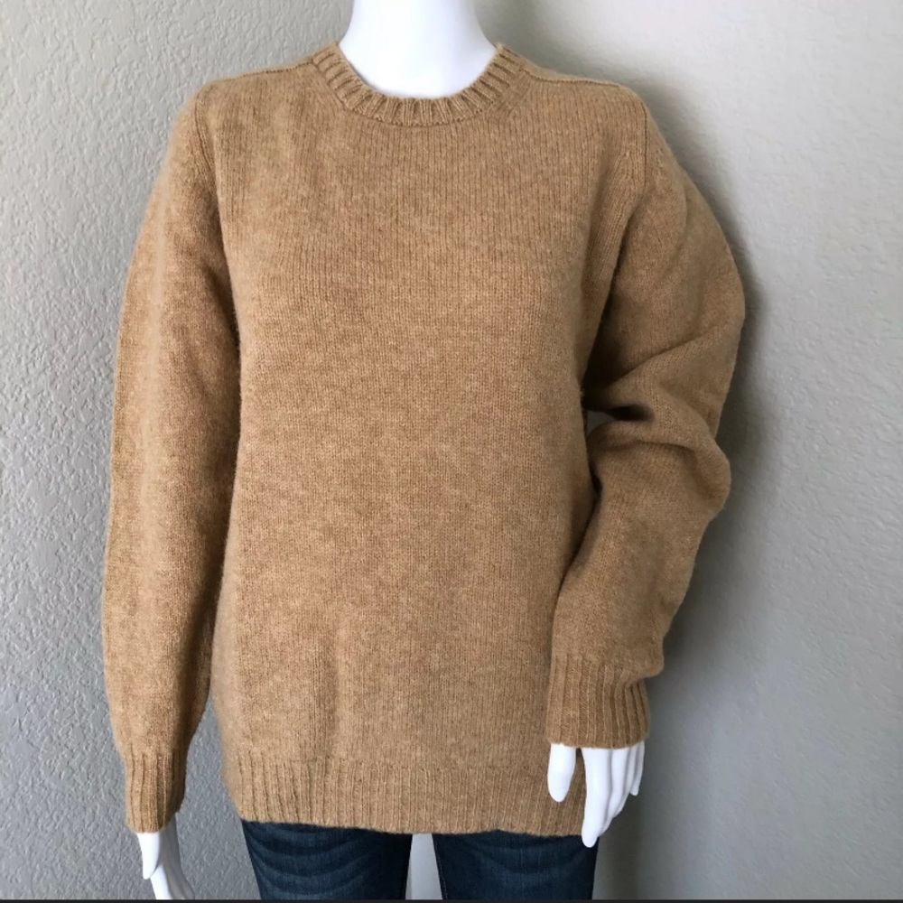 Barrie Shetland Heritage Wool Tan Sweater